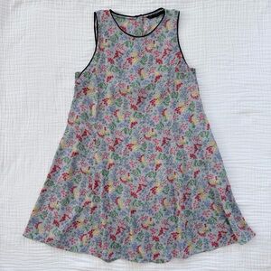 Zara basic sleeveless high neck floral satin swing dress size medium